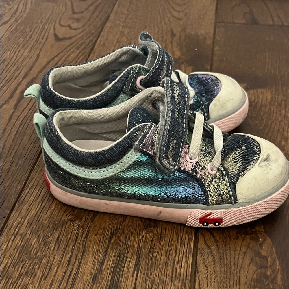 See Kai Run Iridescent Kids Sneakers with Car Accent